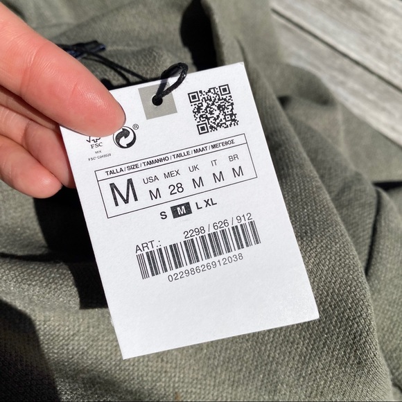 🍃 ZARA SAGE BASIC STITCHED BAGGY DRESS! - Picture 9 of 12